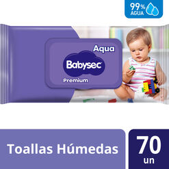 Toallas H&uacute;medas Babysec Premium 70 un