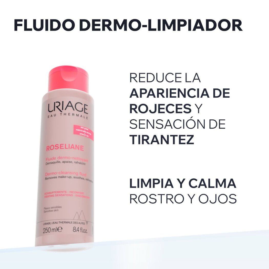 Uriage Fluido Dermolimpiador Roseliane x 250 mL, , large image number 1