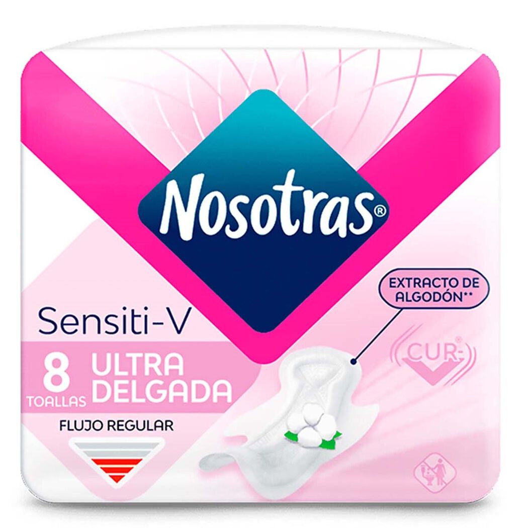 Nosotras Toalla Higi&eacute;nica Sensiti-V Ultra Invisible Suave x 8 Unidades, , large image number 1