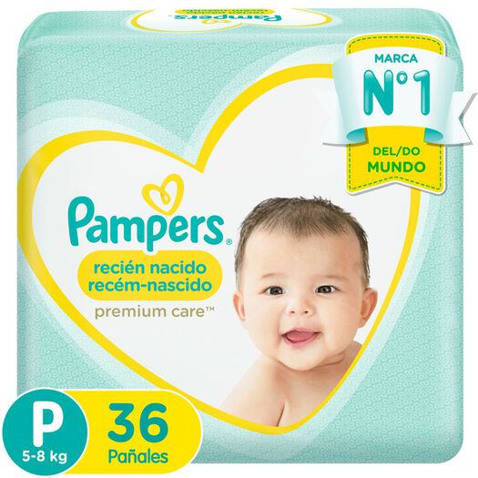 Pañales Desechables Recién Nacido Pampers Premium Care  Talla P 36 Un, , large image number 0