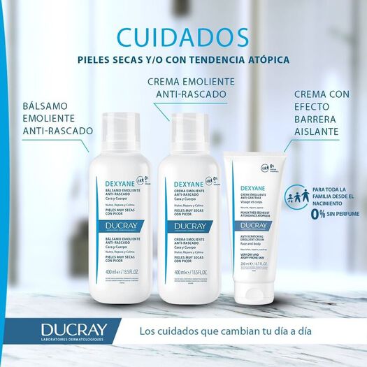 Ducray Dexyane Crema Emoliente Anti-Rascado Rostro Y Cuerpo 400Ml, , large image number 3