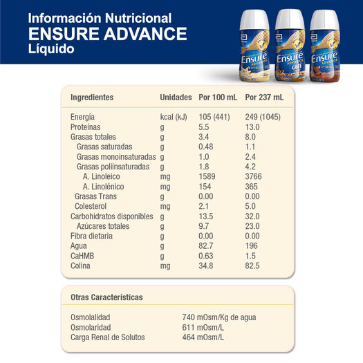 Ensure Advance Vainilla 220 Ml, , large image number 1