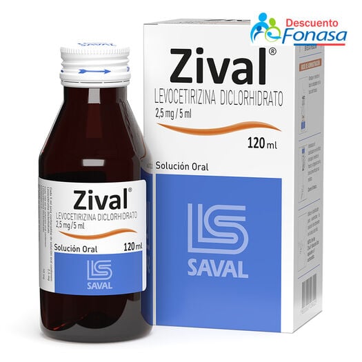 ZIVAL JARABE Levocetirizina Diclorhidrato 2,5 mg 120 ml, , large image number 0