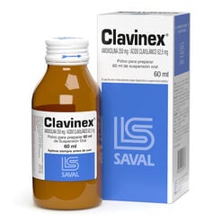 Clavinex 250 mg/62,5 mg/5 mL x 60 mL Polvo Para Suspensión Oral 