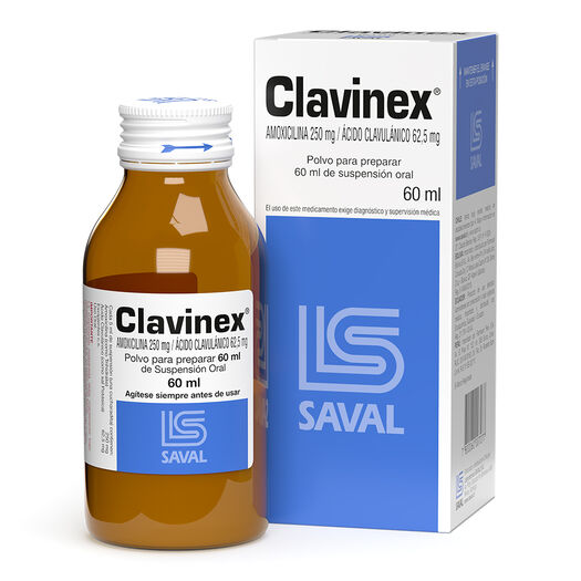 Clavinex 250 mg/62,5 mg/5 mL x 60 mL Polvo Para Suspensión Oral , , large image number 0
