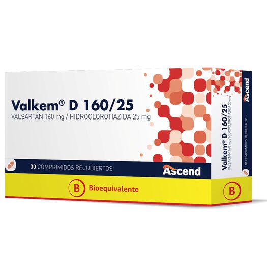 Valkem D 160/25 mg 30 Comprimidos Recubiertos, , large image number 0