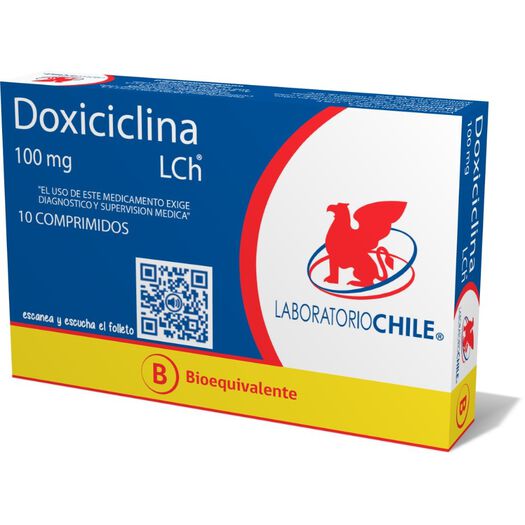 Doxiciclina 100 mg x 10 Comprimidos CHILE, , large image number 0