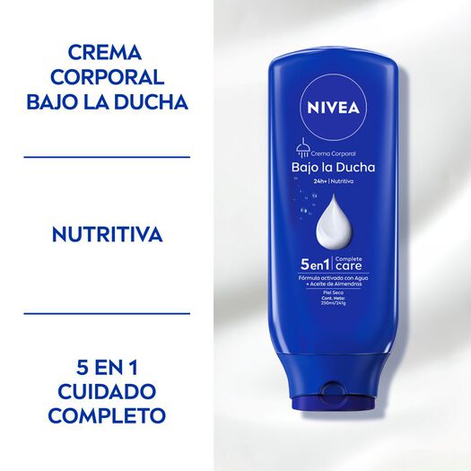 CREMA CORPORAL NIVEA BAJO LA DUCHA NUTRITIVA PIEL SECA 250ML, , large image number 1