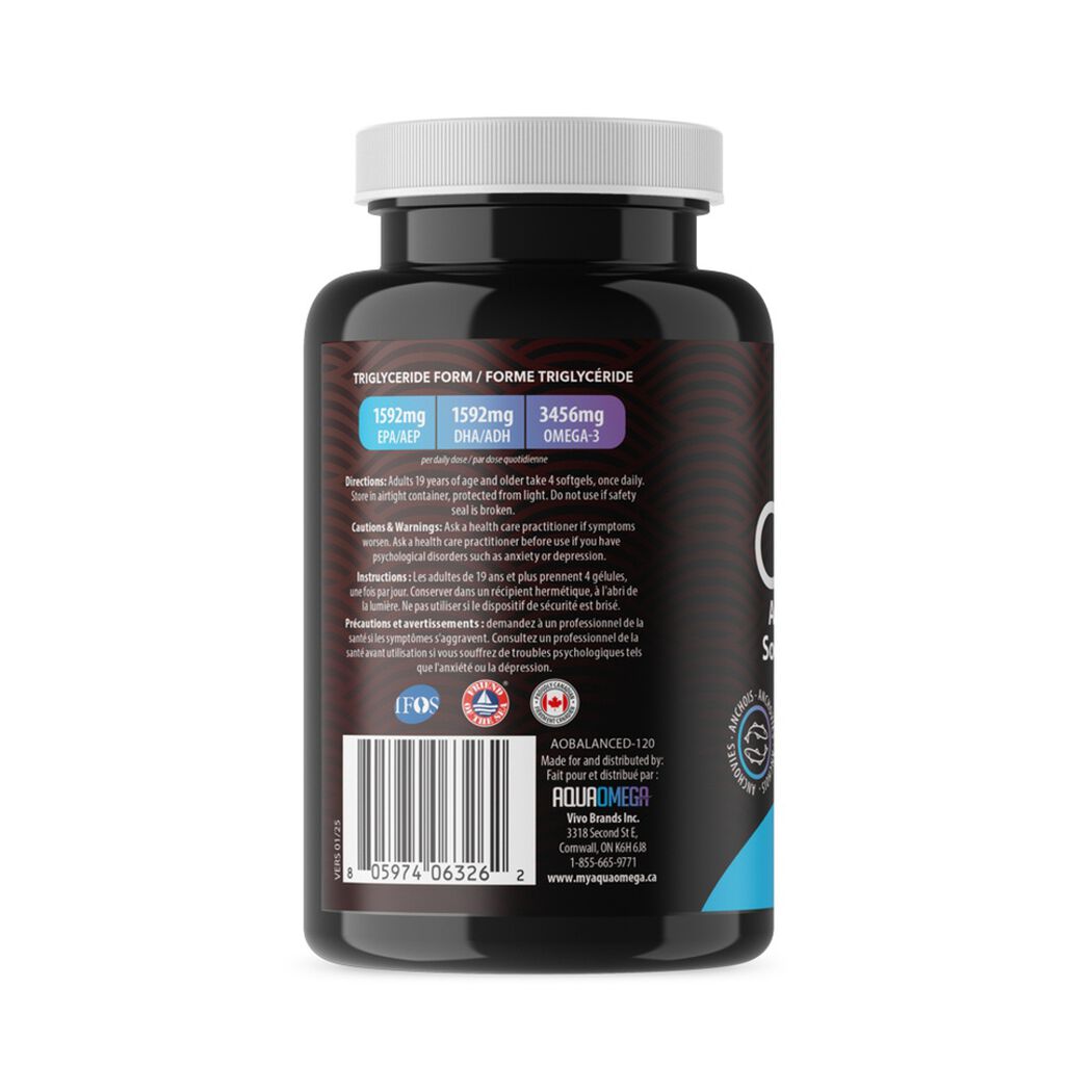 Omega 3 Aquaomega Balanced x 120 c&aacute;psulas, , large image number 4