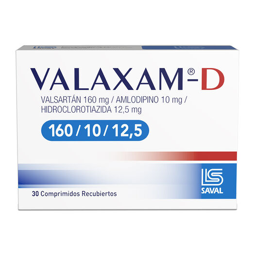 Valaxam-D 160 mg/10 mg/12.5 mg x 30 Comprimidos Recubiertos, , large image number 0