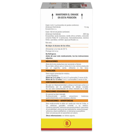 MUXOL JARABE PEDIÁTRICO Ambroxol Clorhidrato 300 mg 100 ml, , large image number 1