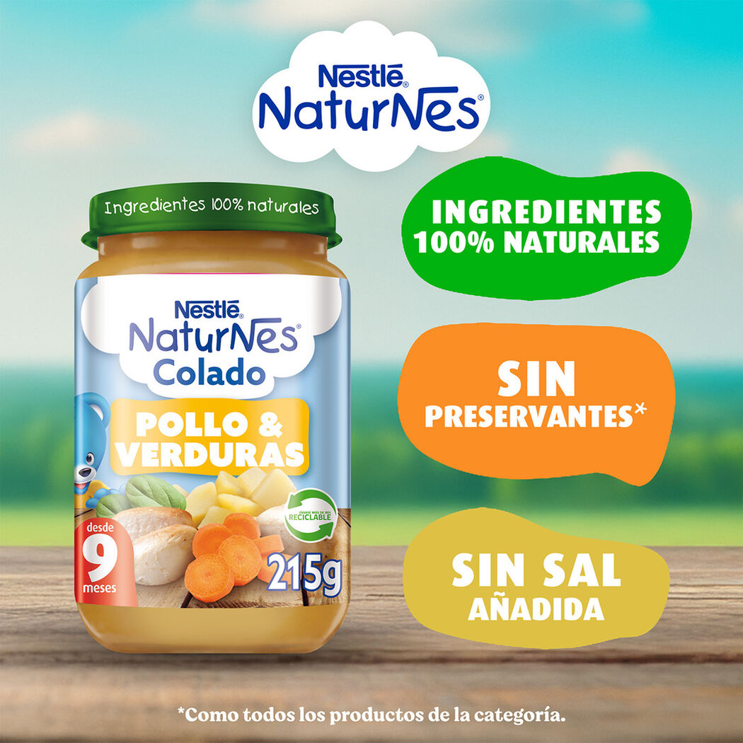 Colado Nestle Pollo y Verduras 9+ Meses 215 g, , large image number 2