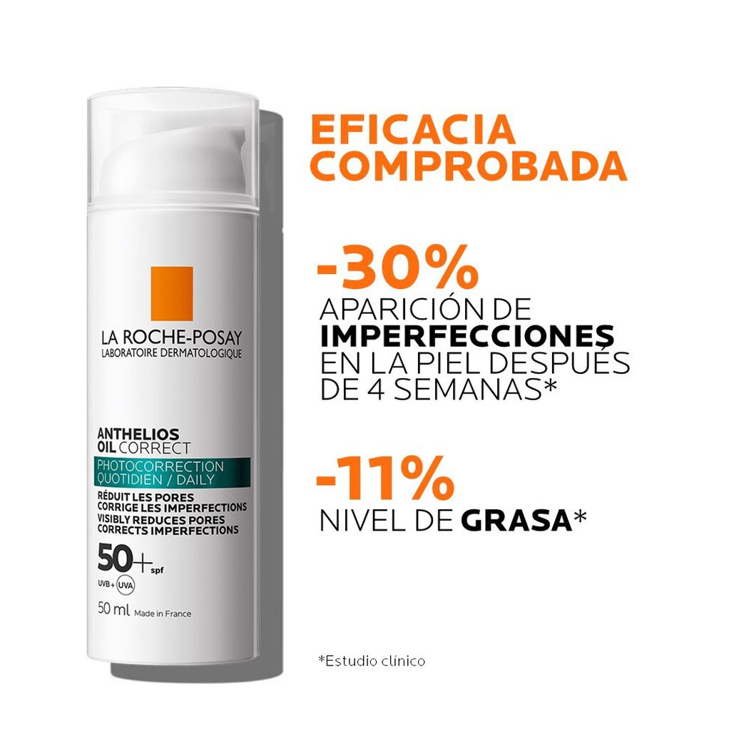 Protector Solar La Roche Posay Anthelios Oil Correct Rostro FPS50+ 50 mL, , large image number 1