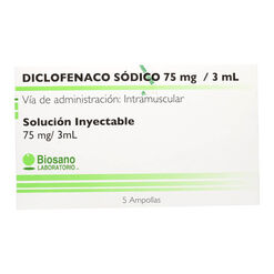 Diclofenaco 75 mg Inyectable x 5 Ampollas 3 ml BIOSANO