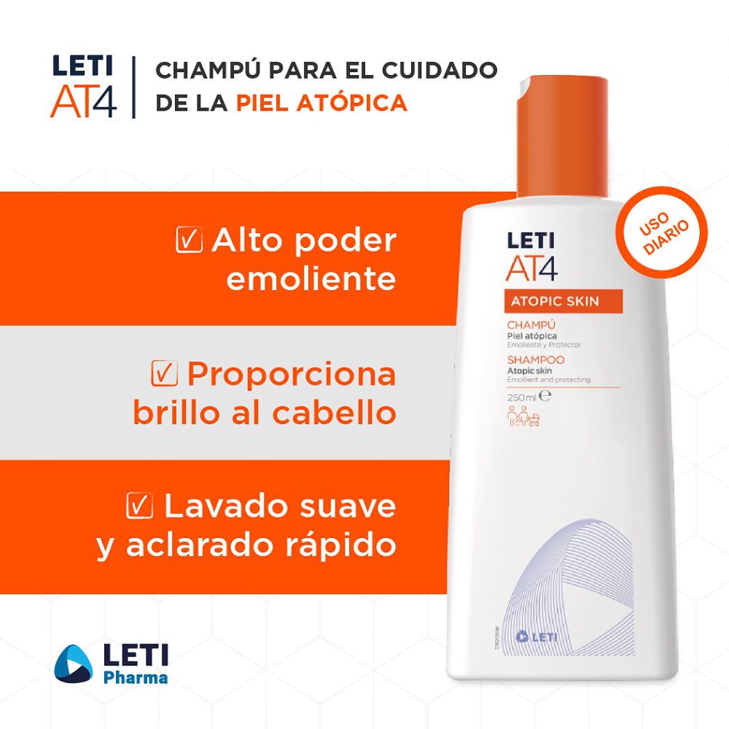 Leti At4 x 250 mL Shampoo Emoliente Y Protector, , large image number 1