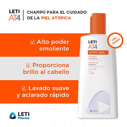 Leti At4 x 250 mL Shampoo Emoliente Y Protector, , large image number 1