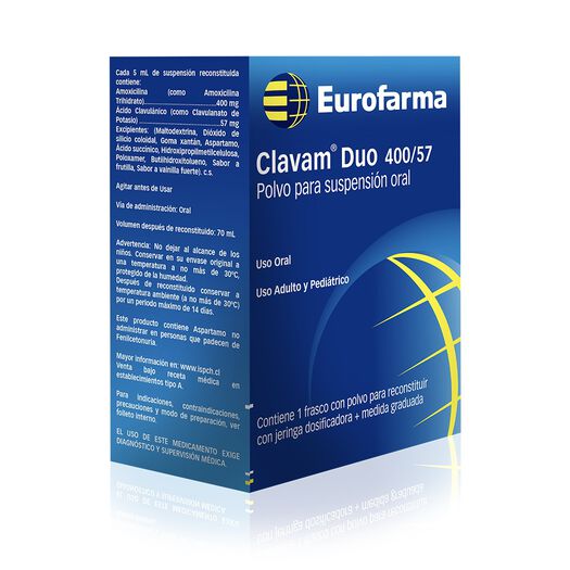 Clavam Duo 400 mg/57 mg/5 mL x 70 mL Polvo para Suspensión Oral, , large image number 0