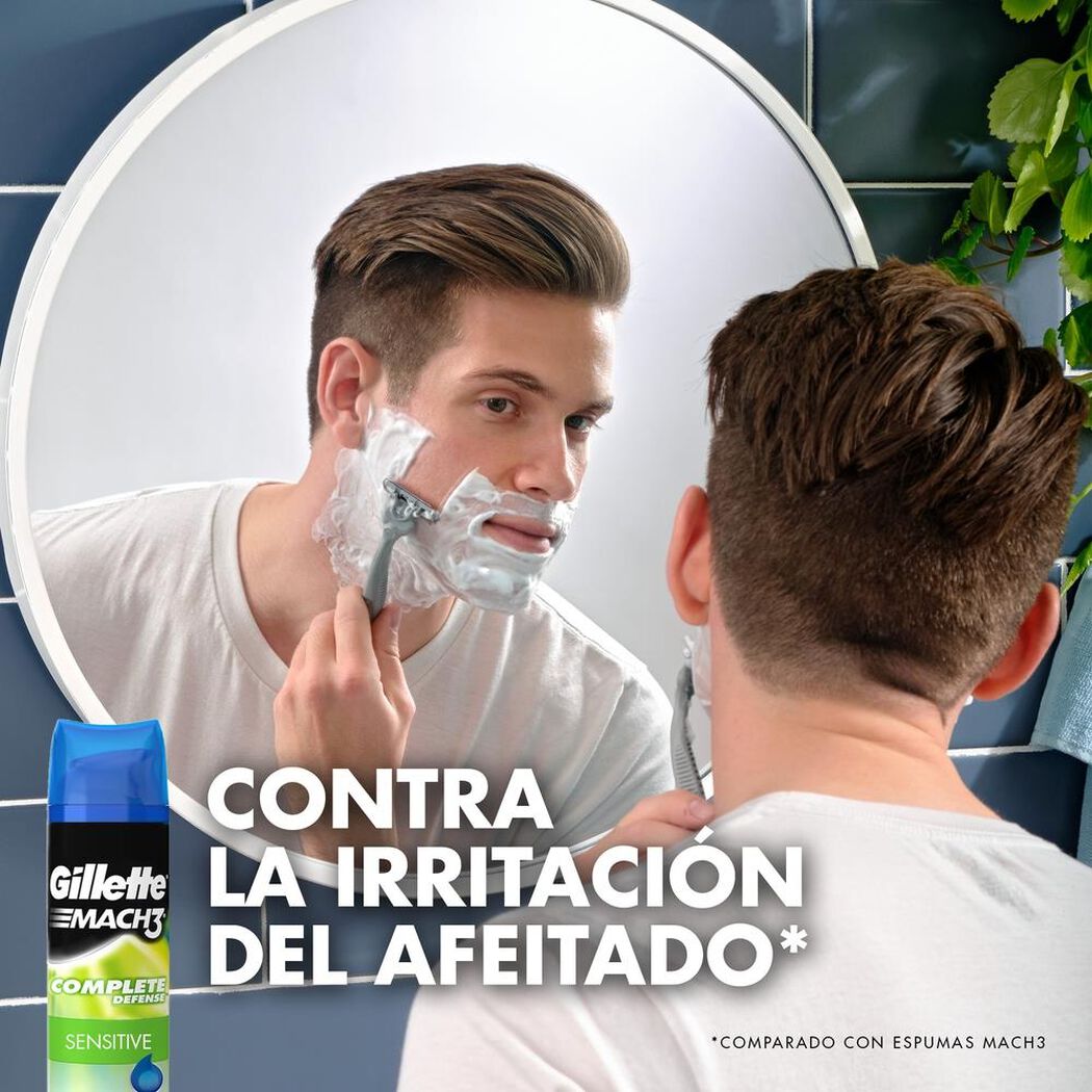 Espuma de Afeitar Gillette Mach3 Sensitive 200 mL 2 un, , large image number 4