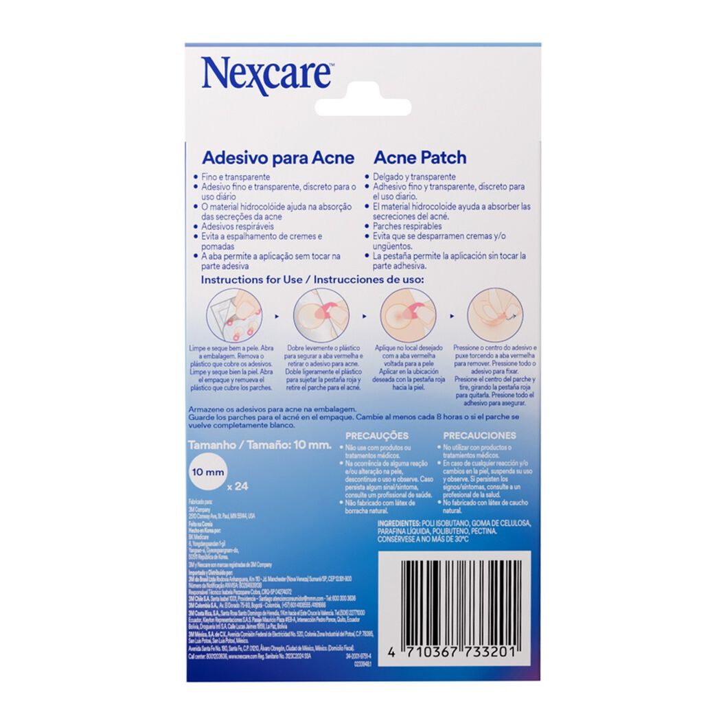 Parche Para Acn&eacute; Transparente Nexcare x 24 Unidades, , large image number 1