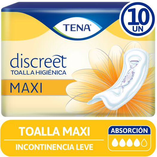 TENA Toallas para incontinencia Mujer Maxi 10 unidades, , large image number 0