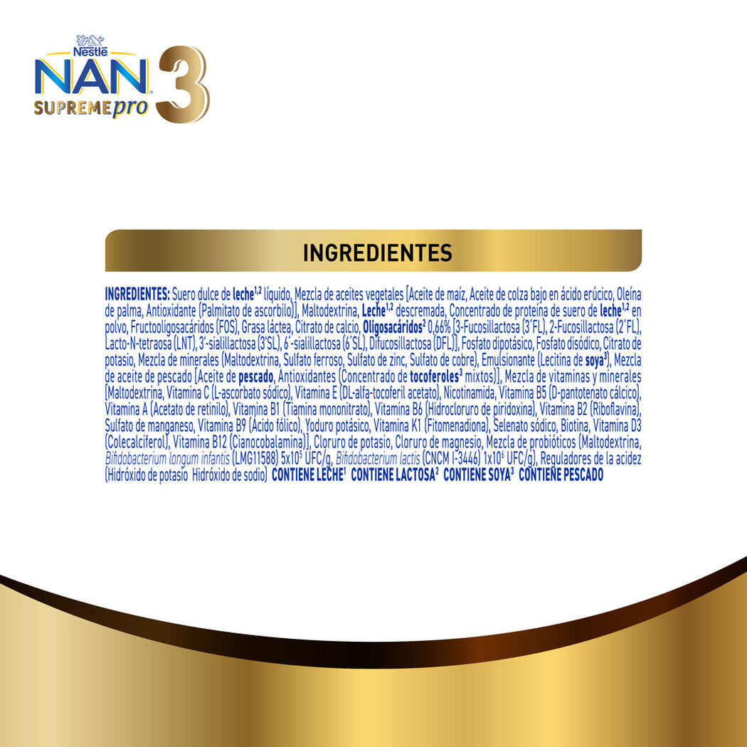 F&oacute;rmula Infantil Nan 3 Supreme Optipro 800 g, , large image number 4