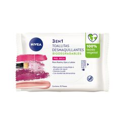 TOALLITAS DESMAQUILLANTES SUAVES NIVEA PIEL SECA 25UDS