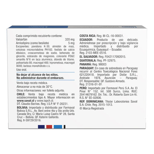 Valaxam 320 mg/5 mg x 30 Comprimidos Recubiertos, , large image number 1