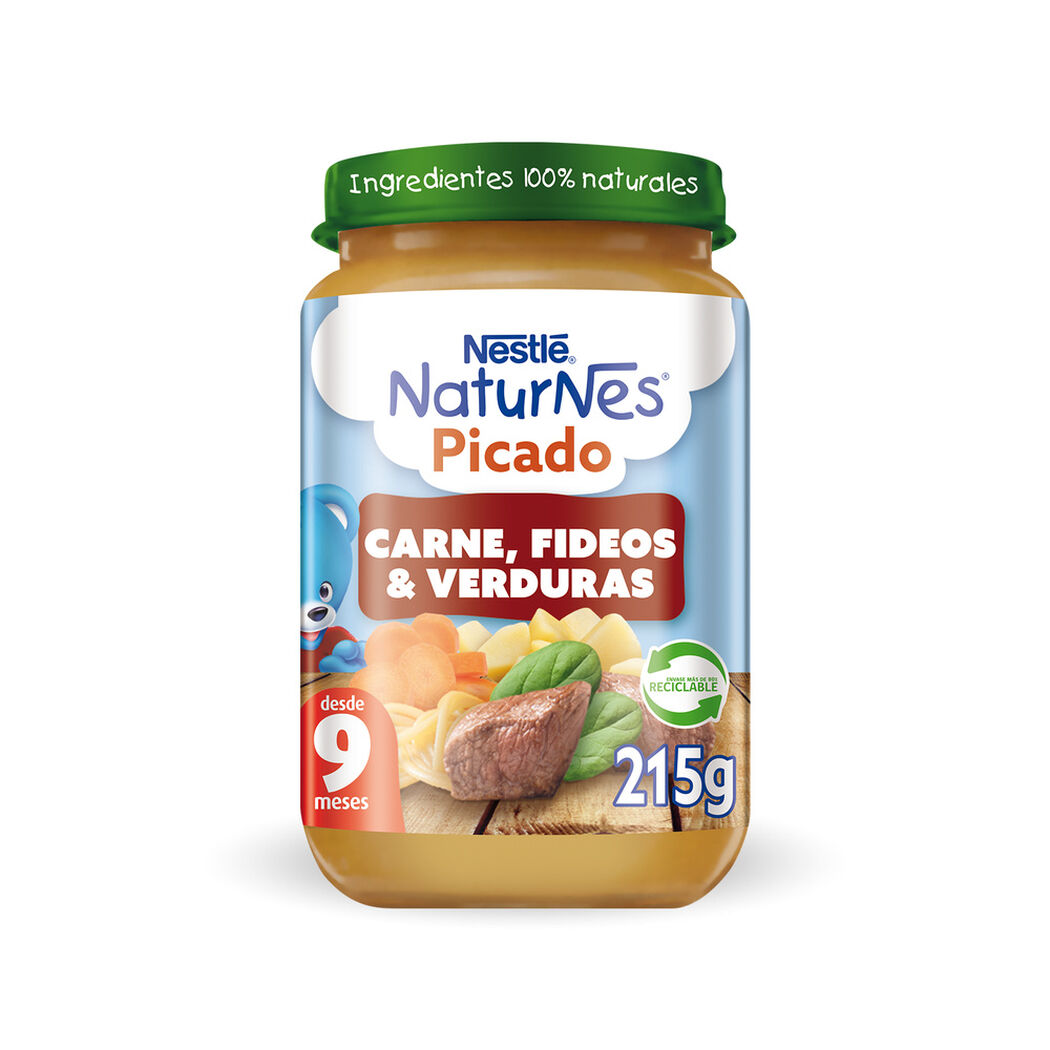 Picado Nestle Carne, Fideos y Verdura Frasco 9+ Meses 215 g, , large image number 0