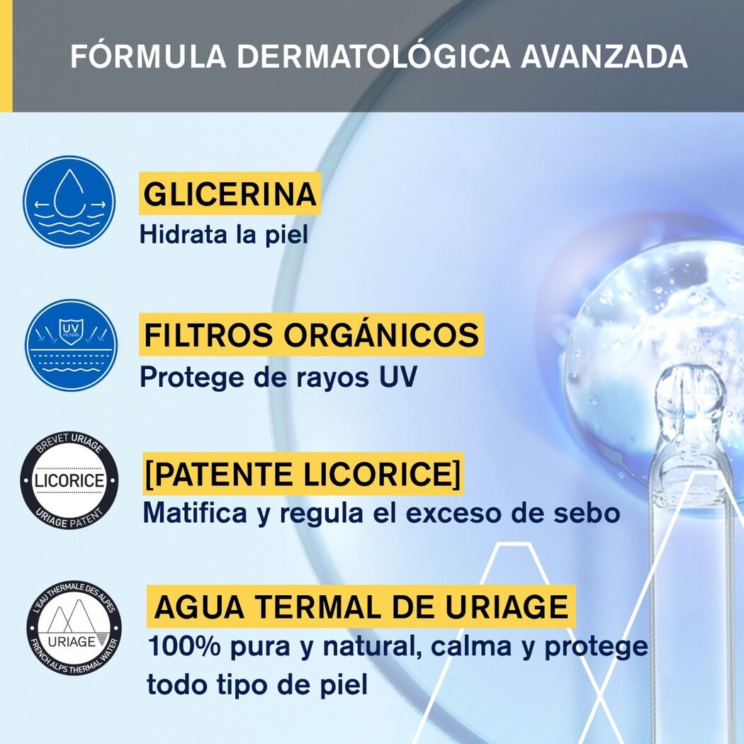 Protector Solar Uriage Bariesun Fluido Matificante FPS 50+ 50 mL, , large image number 3