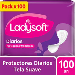 Protector Diario Ladysoft Ultra Delgada Tela Suave 100 un