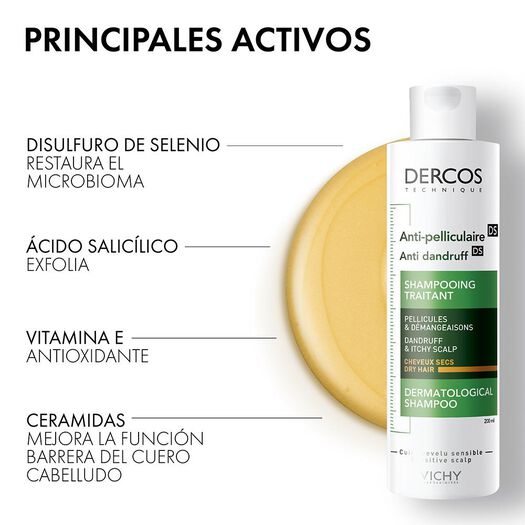 Vichy Shampoo Dercos Anti Caspa Seca x 200 mL, , large image number 2