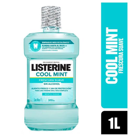 Enjuague Bucal Listerine Zero Alcohol Cool Mint 1 L, , large image number 0
