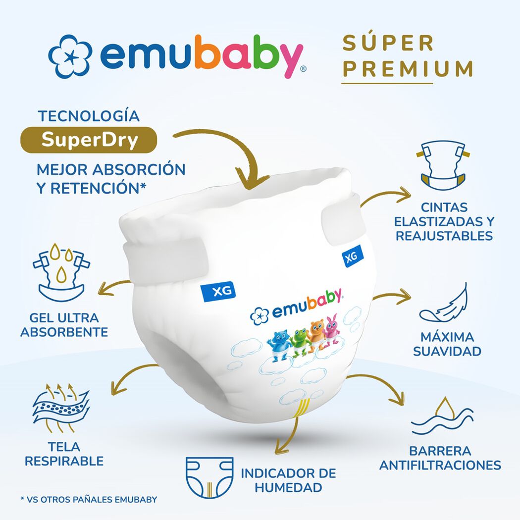 Pañales Emubaby Premium G 38 un, , large image number 2