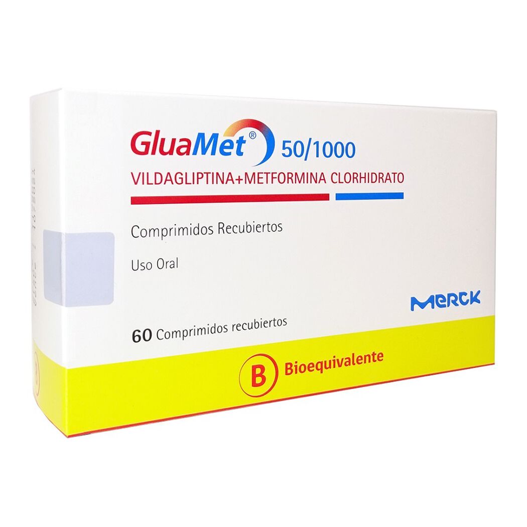 Gluamet 50 mg/1000 mg x 60 Comprimidos Recubiertos, , large image number 0