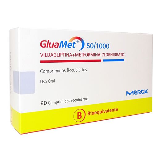 Gluamet 50 mg/1000 mg x 60 Comprimidos Recubiertos, , large image number 0