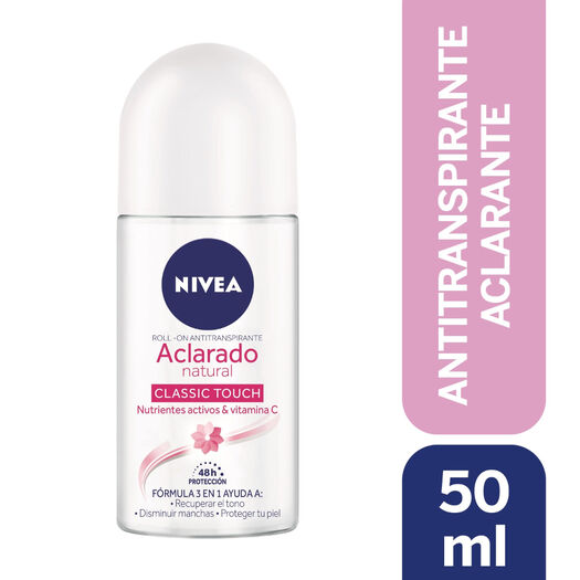 DESODORANTE ROLL ON NIVEA ACLARADO NATURAL CLASSIC TOUCH 50ML, , large image number 0