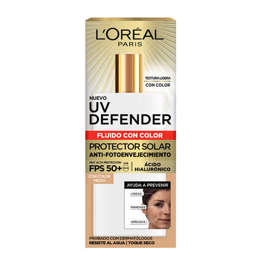 Uv Defender Fluido Cuidado Anti Fotoenvejecimiento Tono Medio Fps50+ 40ml, , large image number 2