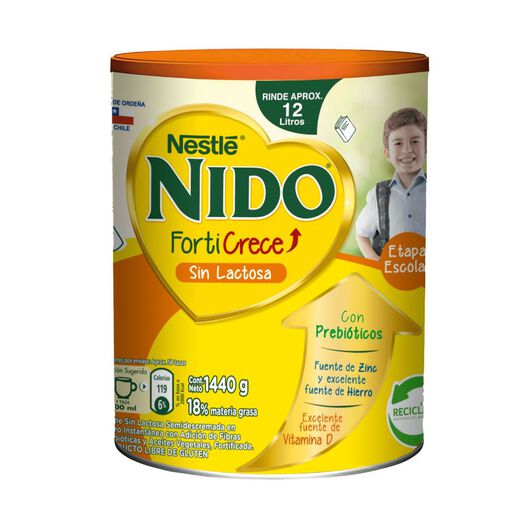 Leche en Polvo Nido Forticrece Sin lactosa 1.440g, , large image number 0