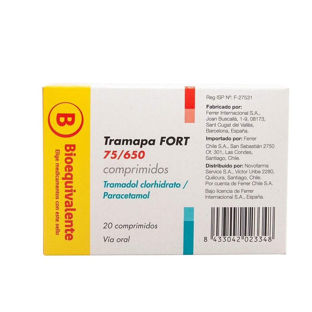 Tramapa Fort 75/650 20 Comprimidos, , large image number 1