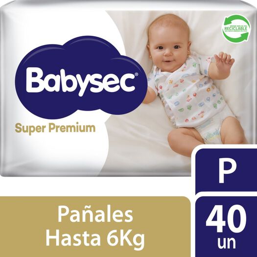 Babysec Pañal Super Premium Talla P x 40 Unidades, , large image number 0