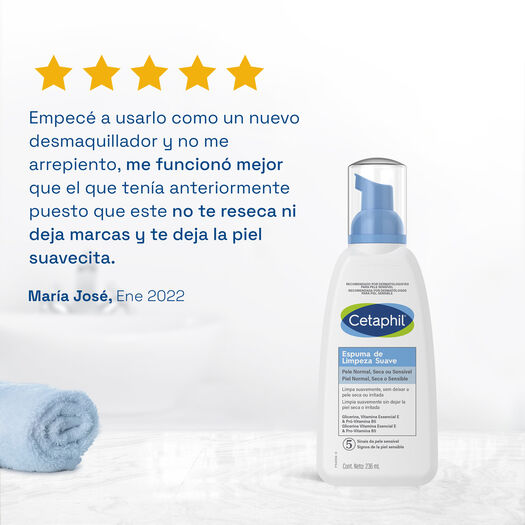 Espuma Limpiadora Facial Cetaphil para Pieles Sensibles 236ml, , large image number 2