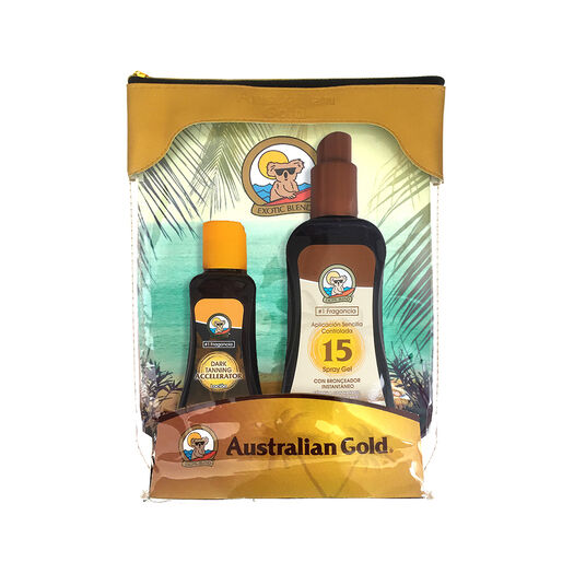 Australian Gold Pack Protector Solar Spray SPF 15 + Loción Bronceadora x 1 Pack, , large image number 0