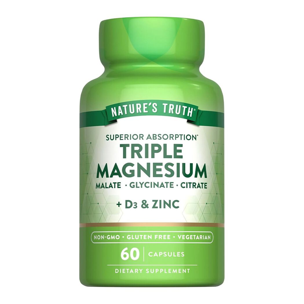 Triple Magnesio + D3 + Zinc Nature's Truth x 60 C&aacute;psulas, , large image number 0