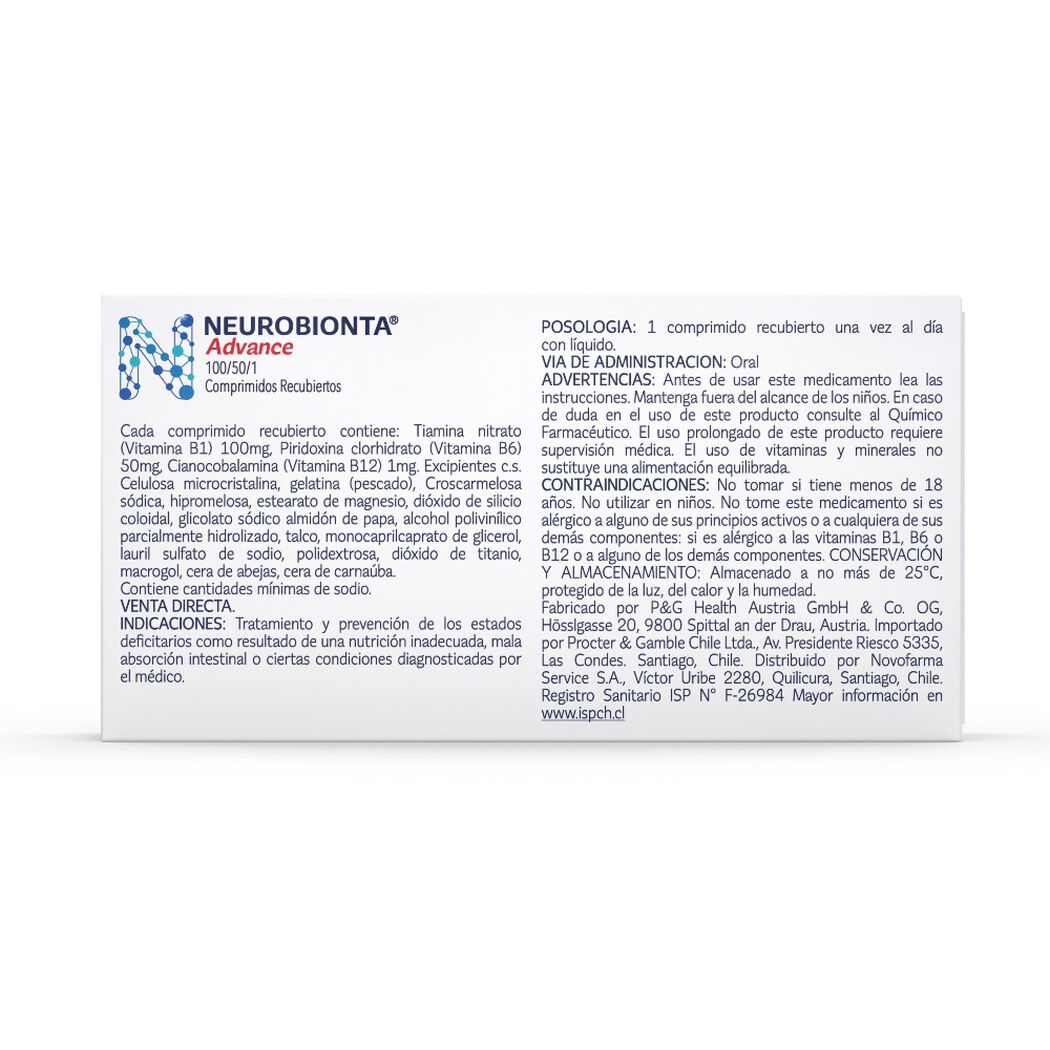 Neurobionta Advance Vitaminas del Complejo B 30 Tabletas, , large image number 4