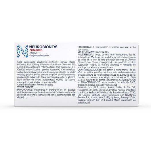 Neurobionta Advance Vitaminas del Complejo B 30 Tabletas, , large image number 4