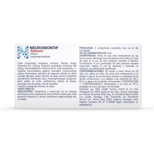 Neurobionta Advance 100/50/ 1 x 30 Comprimidos Recubiertos, , large image number 4