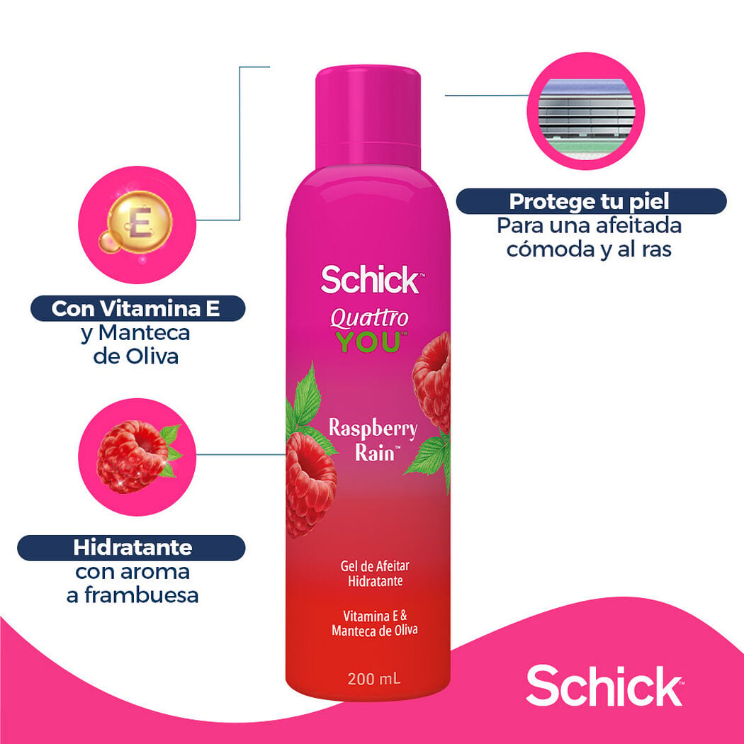 Gel de Afeitar Schick Raspberry 200 mL, , large image number 1