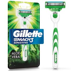 Máquina de Afeitar Gillete Mach 3 Sensitive Aloe Vera 1 un