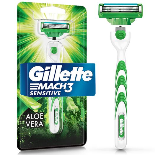 Máquina de Afeitar Gillete Mach 3 Sensitive Aloe Vera 1 un, , large image number 0