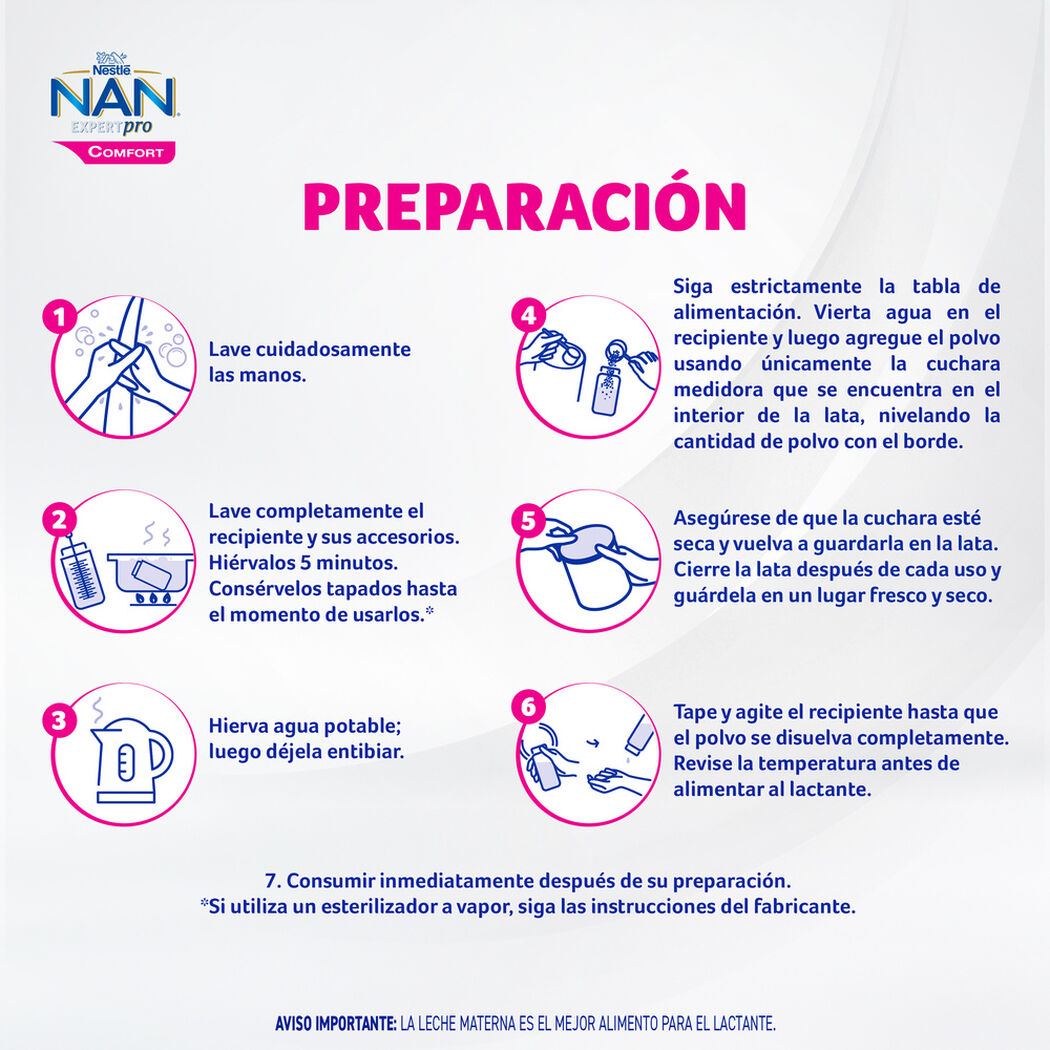 F&oacute;rmula Infantil Nan Expertpro Comfort Etapas 1 y 2 800 g, , large image number 4